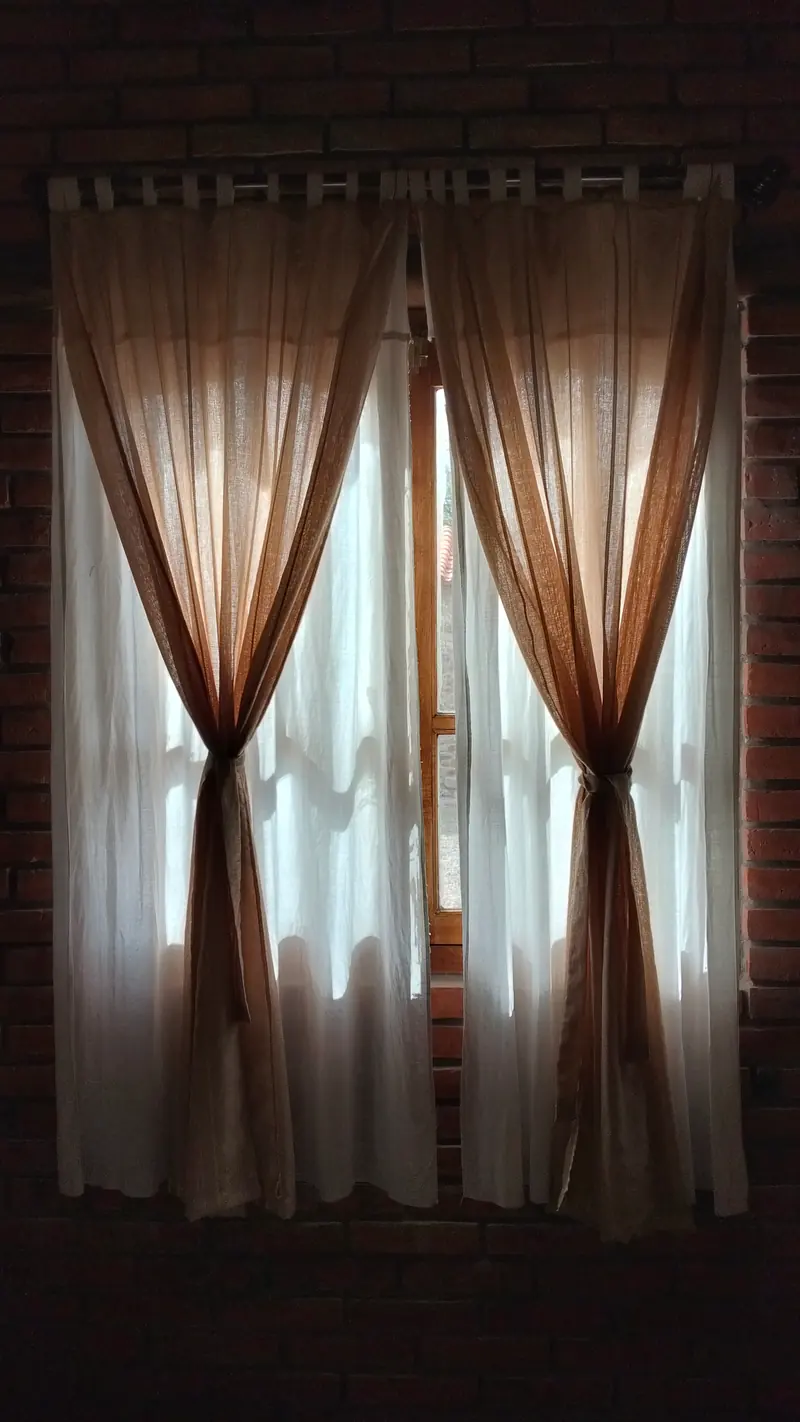 Luz de la tarde a través de las cortinas de una ventana